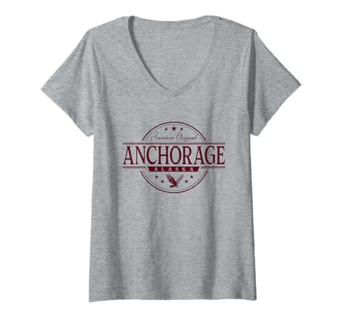 Damen Anchorage Alaska – Anchorage AK Label T-Shirt mit V-Ausschnitt Damen Anchorage Alaska – Anchorage AK Label T-Shirt mit V-Ausschnitt von Alaska Souvenir Cos.