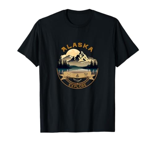 Alaska Vacation Clothing & Gear – Alaska-Souvenir T-Shirt für Unisex-Erwachsene und -Kinder, Schwarz, S, Kurzarm, Klassisch für Outdoor-Aktivitäten, Alaska-Natur-Design Alaska Vacation Clothing & Gear – Alaska-Souvenir T-Shirt für Unisex-Erwachsene und -Kinder, Schwarz, S, Kurzarm, Klassisch für Outdoor-Aktivitäten, Alaska-Natur-Design von Alaska Vacation Clothing & Gear