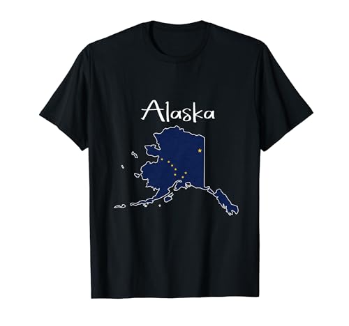 Alaska Flag T-Shirt, Alaska T-Shirts für Damen und Herren T-Shirt von Alaska tshirt, Alaska map tshirt for kids and men
