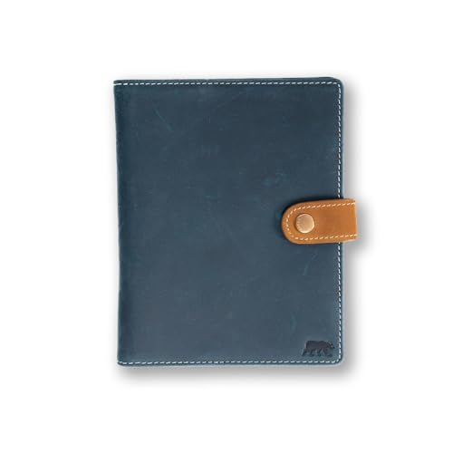 Alaskan MAKER - Graukartenetui aus Vollnarbenleder – Aufbewahrung von Dokumenten Auto & Karten – RFID-Schutz – sicherer Druckknopfverschluss – kompaktes und widerstandsfähiges Format, Fjord, H14cm x von Alaskan MAKER