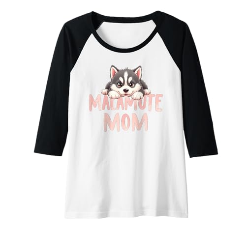 Damen Malamute Mama Hund Alaskan Malamute Mama Süßer Welpe Raglan Damen Malamute Mama Hund Alaskan Malamute Mama Süßer Welpe Raglan von Alaskan Malamute Fun Designs