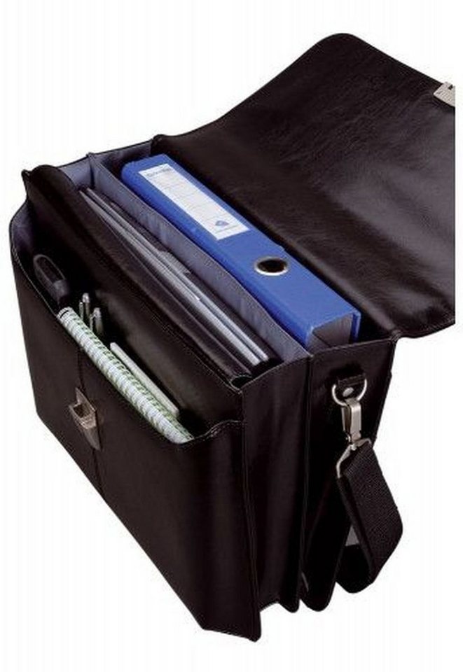 Alassio® Aktentasche Aktentasche Faenza 41x32x13cm Leder schwarz von Alassio®