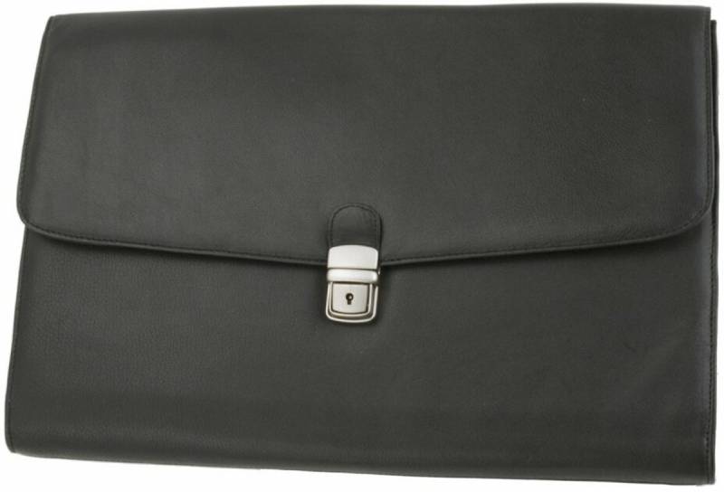 Alassio® Aktentasche Dokumententasche Udine mit 1 Schnalle Leder schwarz von Alassio®