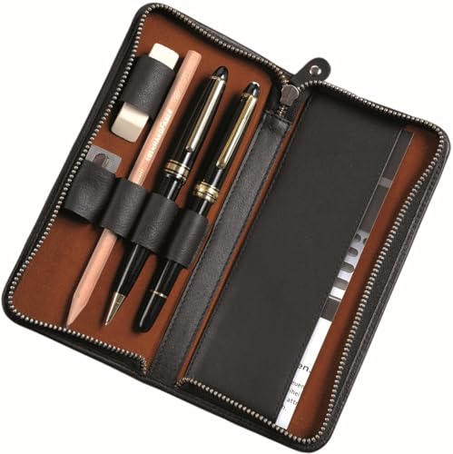 Alassio 2638 - Schreibgeräteetui aus echtem Leder, Etui in schwarz, Stiftetui ca. 17,5 x 8 x 2,5 cm, Lederetui für 3 Stifte und Zubehör Alassio 2638 - Schreibgeräteetui aus echtem Leder, Etui in schwarz, Stiftetui ca. 17,5 x 8 x 2,5 cm, Lederetui für 3 Stifte und Zubehör von ALASSIO