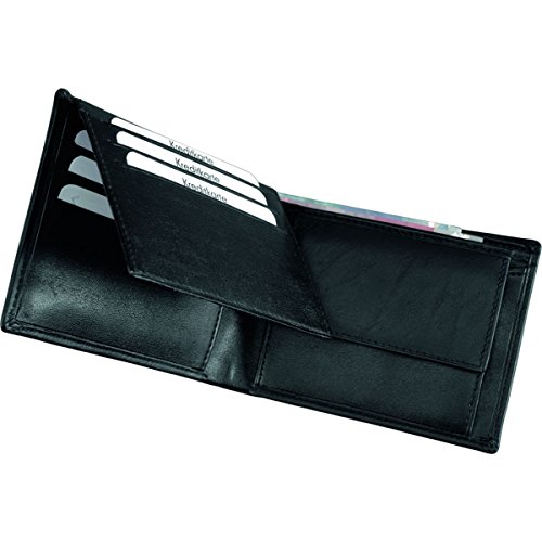 ALASSIO 42102 Geldbörse im Querformat, Portemonnaie aus feinstem Nappaleder, Brieftasche mit 6 Platz für 6 Kreditkarten, 3 Geldscheinfächern und Münzfach, Geldbeutel, schwarz, ca. 12 x 9 x 2 cm von ALASSIO