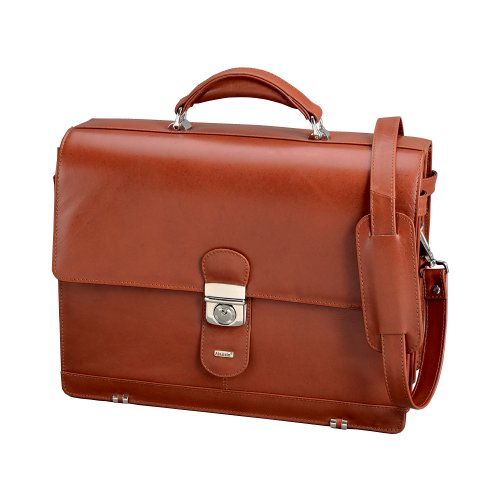 Alassio 47124 - Aktentasche MOCCA, aus echtem Leder, ca. 38 x 30 x 16 cm, cognac von ALASSIO