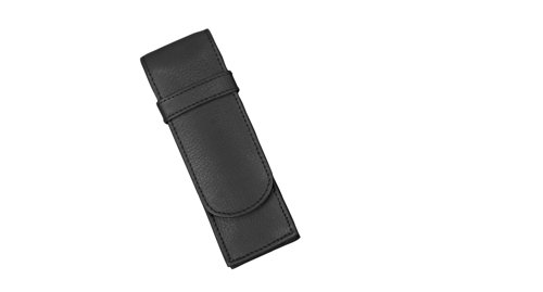 Alassio 2668 - Schreibgeräteetui aus echtem Leder, Etui in schwarz, Stiftetui ca. 14 x 4,5 x 2 cm, Lederetui für 2 Stifte von ALASSIO