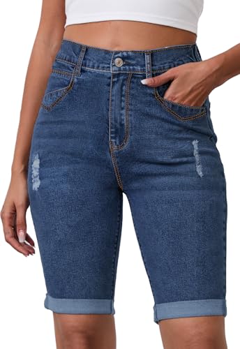 Alaster Queen Bermuda-Shorts für Damen, Sommermode, kurz, Freizeit-Denim-Shorts, A-Marineblau, XL Alaster Queen Bermuda-Shorts für Damen, Sommermode, kurz, Freizeit-Denim-Shorts, A-Marineblau, XL von Alaster Queen