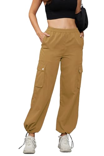 Alaster Queen Cargohose Damen Weite Hose Damen Sommer Cargohose Damen Khaki L von Alaster Queen