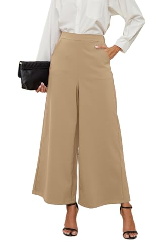 Alaster Queen Elegante Hose Damen Palazzo Hose Palazzo Hose Damen Sommer Hose Weites Bein Damen Khaki S von Alaster Queen