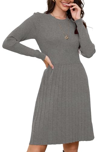 Alaster Queen Smatkleid Damen Partykleid Festlich Kleid Langarm Weihnachtskleid Winterkleider Damen herbstkleid a Linien Kleid Herbst Winter von Alaster Queen