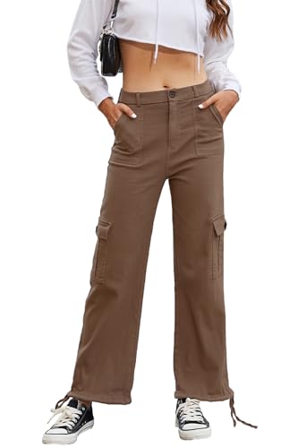 Alaster Queen y2k Hose Cargohosen Damen Baggy Hosen Damen locker high Waist Hose Damen braun M von Alaster Queen