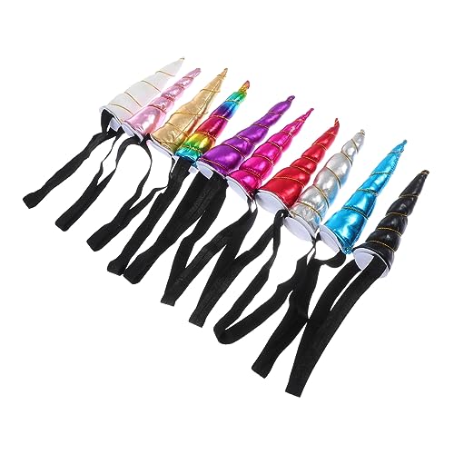 Alasum 10 Stück Einhornkopfschmuck Mädchenstirnband Kinderstirnband Party-kopfbedeckung Stirnband in Hornform Performance Haarband Dekoratives Stirnband Pp Baumwolle Zufällige Farbe von Alasum