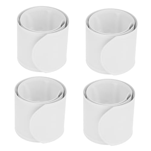 Alasum 100 Stück Klatscharmbänder Weiß zum Bemalen DIY Slap Bands Armbänder für Kindergeburtstag Bastelidee Kreative und Lustige Bracelets Einfarbig und Einfach zu Tragen von Alasum