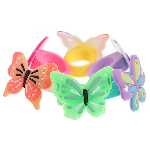 Alasum 12 Stück Teiliges Schmetterlingsringe für Mädchen Leichte Verstellbare Kinderringe Bunte Partygeschenke Niedliche Schmuckstücke für Kindergeburtstag und Festtagsfeiern von Alasum