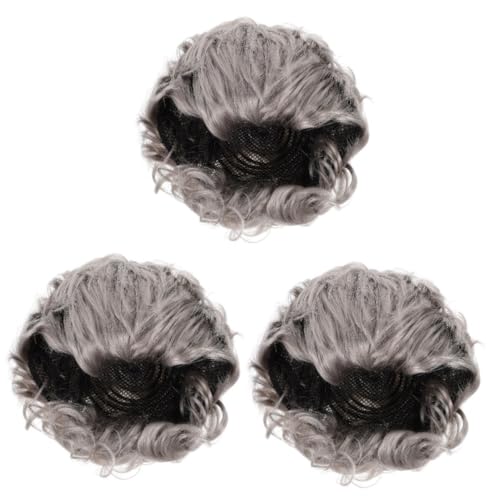 Alasum 3stücke Wig Old Lady Perücke Für Cosplay Und Bühnenauftritte Graue Kurzhaar-perücke Für Halloween Und Karneval Realistisches Kostümzubehör Für Frauen Und Männer von Alasum