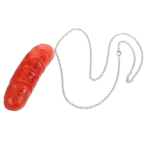 Alasum Hot Dog Anhänger Halskette Lustiger Fake Food Schmuck für Detailreiche Metallverarbeitung Trendiges Party Accessoire Originelle Essen Kette für Disco und Alltag von Alasum