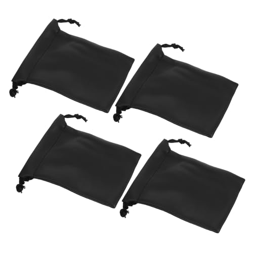 Alasum Mikrofon Tragetasche 4 Stück Kordelzug Mikrofon Aufbewahrungstasche Kompakt Transportabel PU Material für Interviews Reisen Organizer von Alasum