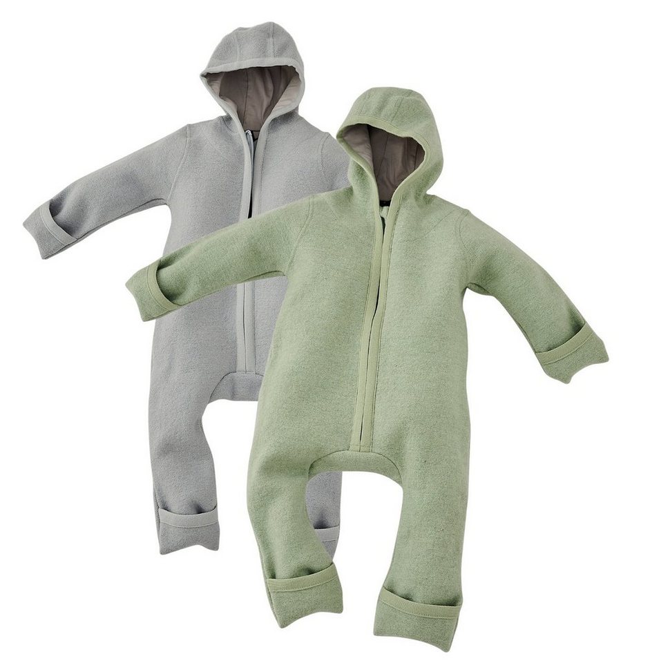Alavya Home® Overall Walkoverall Bio-Schurwolle (SET, 2-tlg., Jumpsuit) Wollfleece mit Reißverschluss, Walk Woll-Anzug für Kleinkind und Baby von Alavya Home®