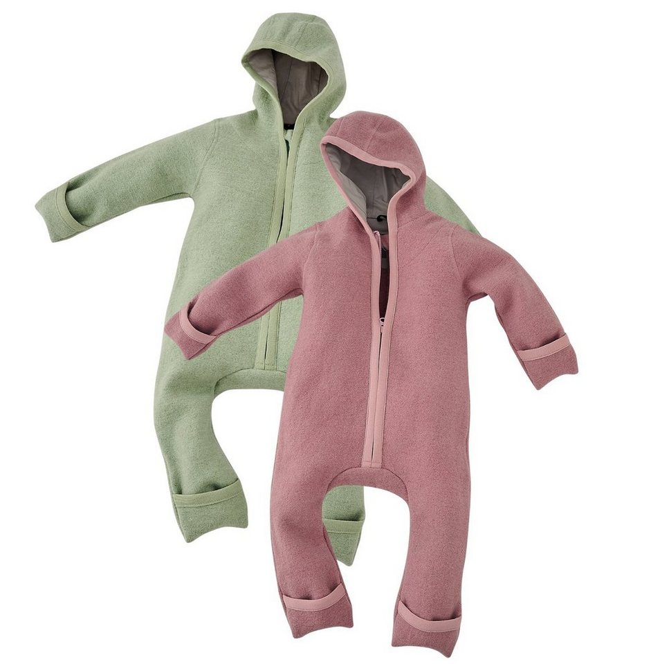 Alavya Home® Overall Walkoverall Bio-Schurwolle (SET, 2-tlg., Jumpsuit) Wollfleece mit Reißverschluss, Walk Woll-Anzug für Kleinkind und Baby von Alavya Home®