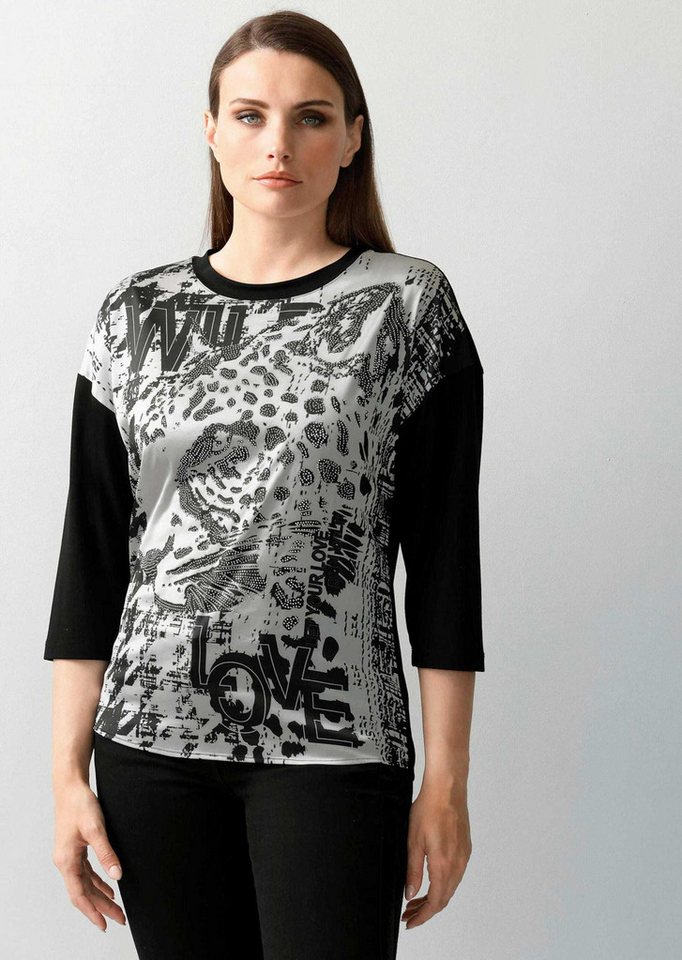 Alba Moda 3/4-Arm-Shirt Shirt mit platziertem Druck von Alba Moda