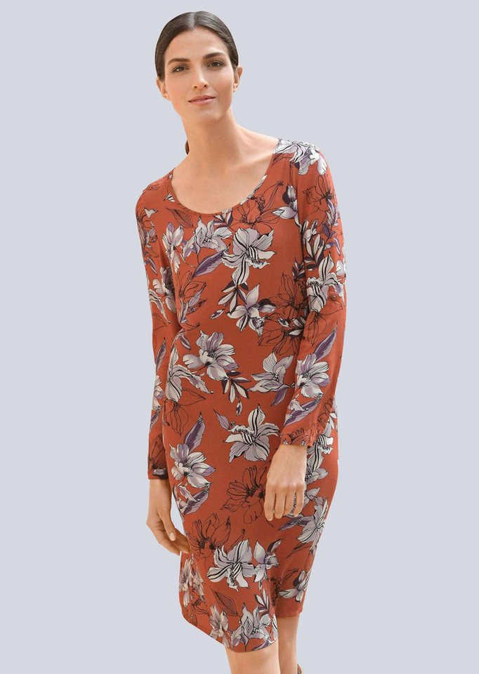 Alba Moda Druckkleid Kleid mit Krempelärmel von Alba Moda