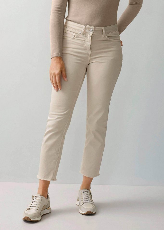 Alba Moda Gerade Jeans 7/8-Twillhose mit Fransen am Saum von Alba Moda