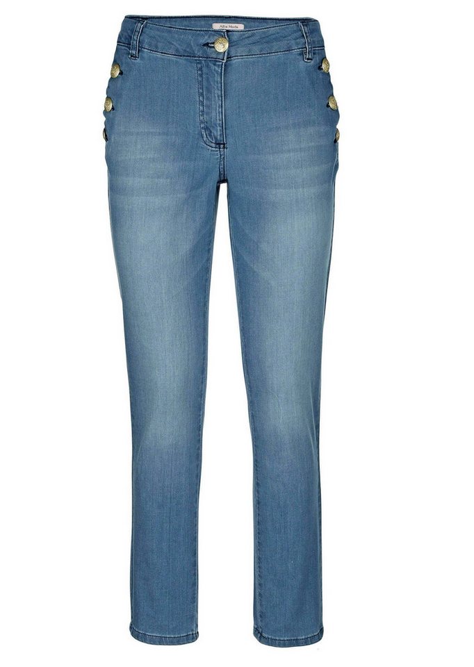 Alba Moda Gerade Jeans Jeans mit Goldknopf von Alba Moda