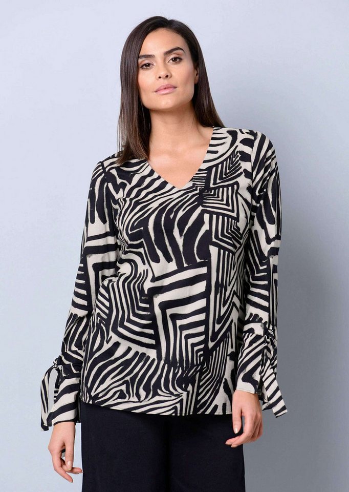 Alba Moda Hemdbluse Bluse mit Bindeband am Ärmel von Alba Moda