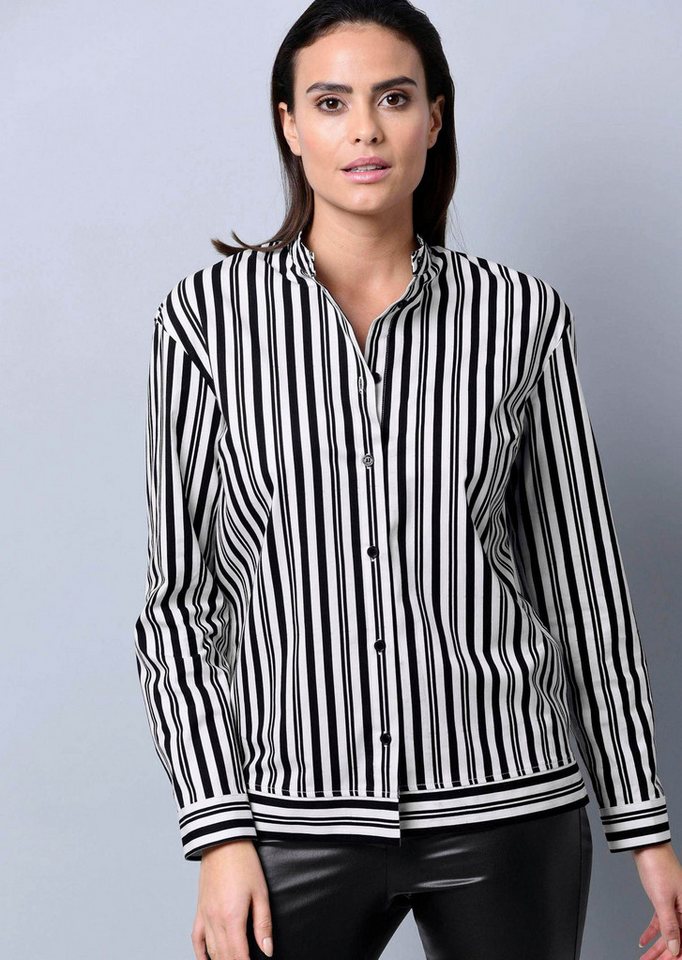 Alba Moda Hemdbluse Streifenbluse mit Knopfleiste von Alba Moda