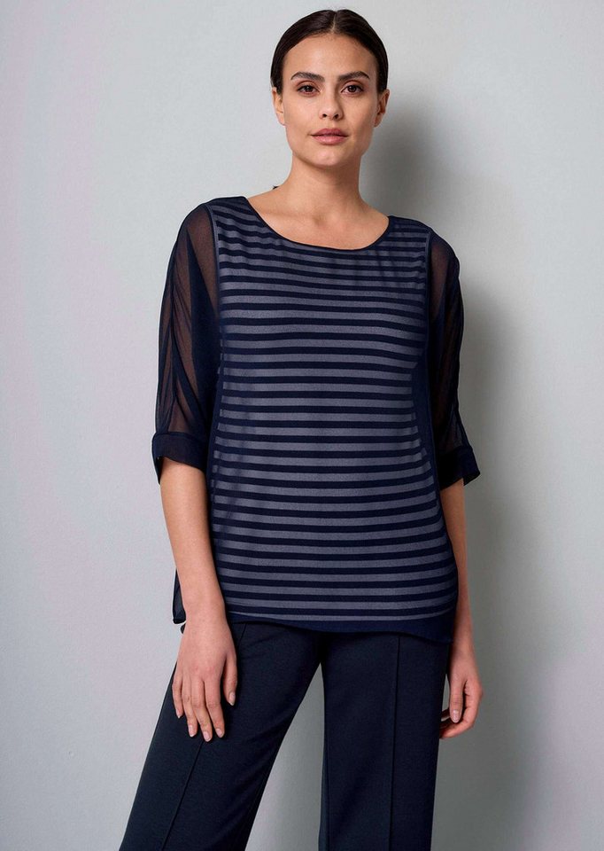 Alba Moda Kurzarmbluse Bluse in Streifendessin von Alba Moda