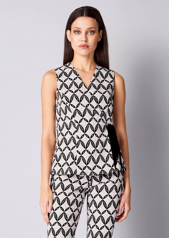 Alba Moda Kurzarmbluse Bluse in Wickeloptik von Alba Moda