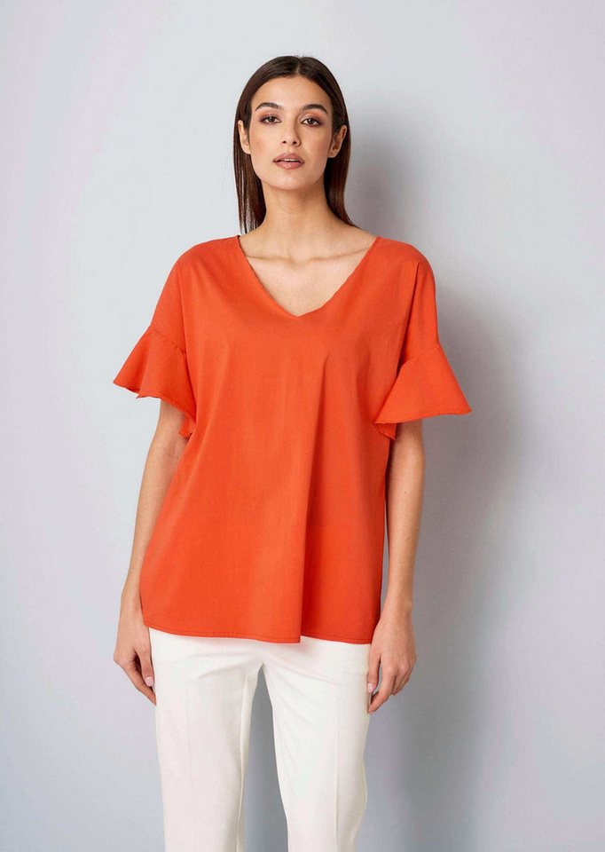 Alba Moda Kurzarmbluse Bluse mit V-Ausschnitt von Alba Moda