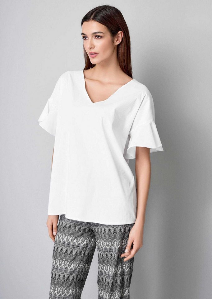 Alba Moda Kurzarmbluse Bluse mit V-Ausschnitt von Alba Moda