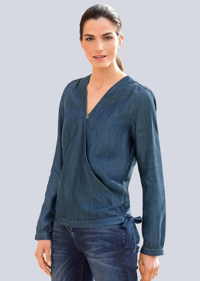 Alba Moda Langarmbluse Bluse in Wickeloptik Alba Moda Langarmbluse Bluse in Wickeloptik von Alba Moda