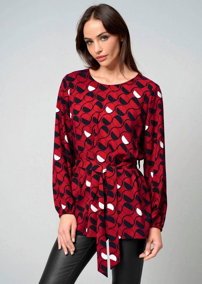 Alba Moda Langarmbluse Bluse in grafischem Dessin von Alba Moda