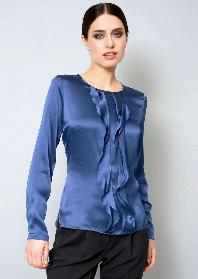 Alba Moda Langarmbluse Seidenbluse mit Volants von Alba Moda