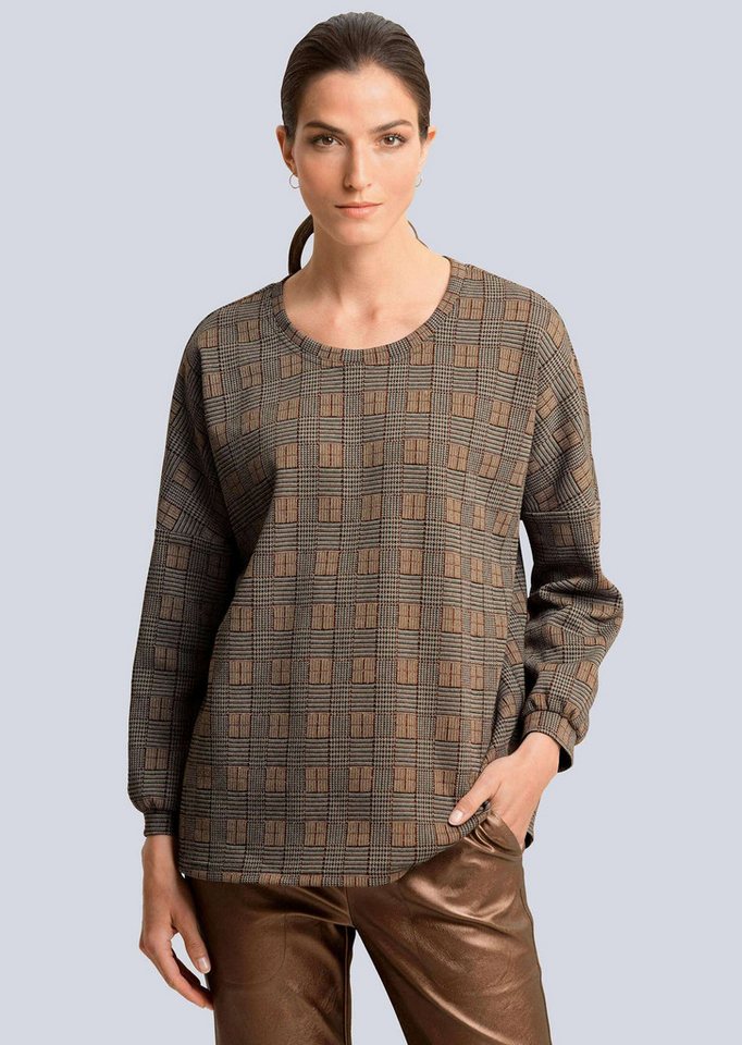Alba Moda Langarmshirt Shirt im Karodessin von Alba Moda