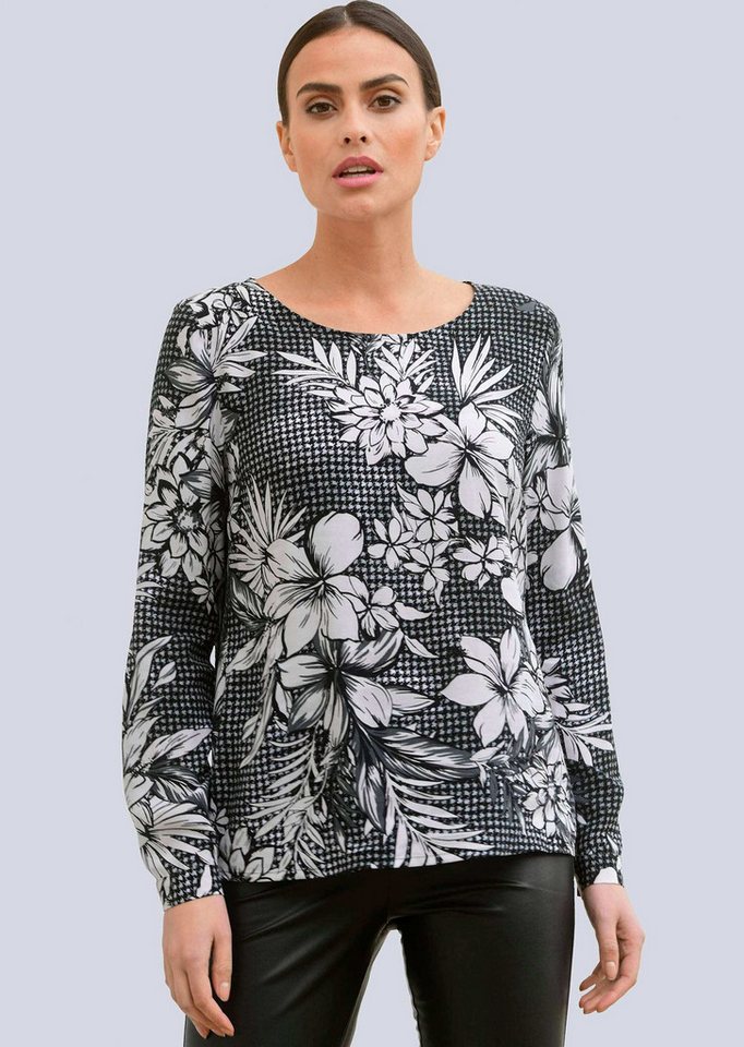 Alba Moda Schlupfbluse Bluse im Hahnentrittdessin Alba Moda Schlupfbluse Bluse im Hahnentrittdessin von Alba Moda