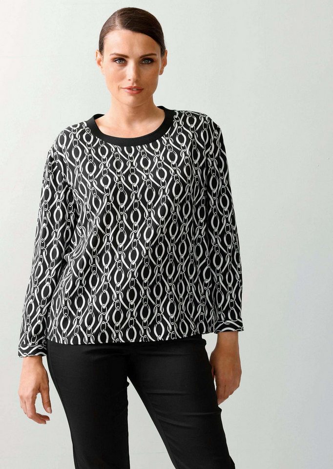 Alba Moda Schlupfbluse Bluse in grafischem Kettendessin von Alba Moda