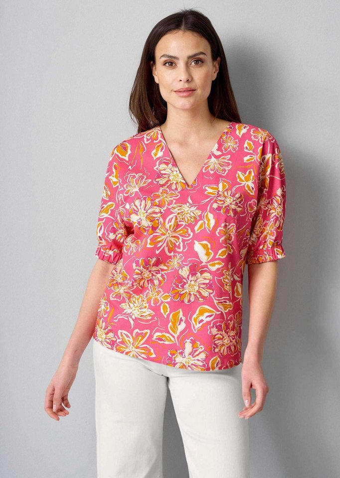 Alba Moda Schlupfbluse Bluse mit Gummizug am Ärmel von Alba Moda