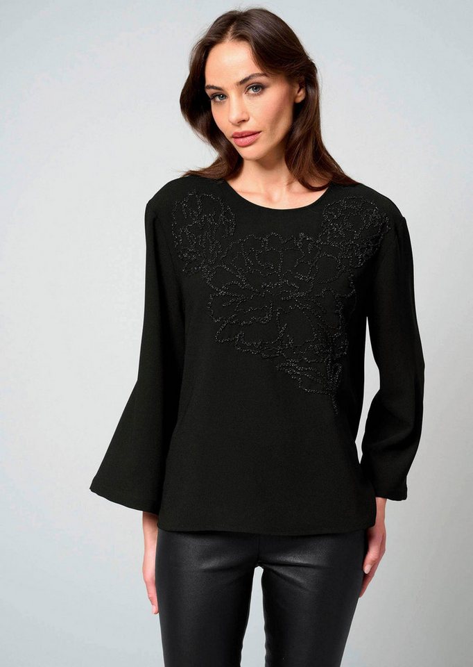 Alba Moda Schlupfbluse Bluse mit Perlenmotiv Alba Moda Schlupfbluse Bluse mit Perlenmotiv von Alba Moda