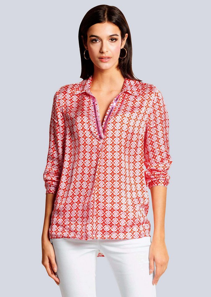Alba Moda Schlupfbluse Bluse mit effektvollen Pailletten von Alba Moda