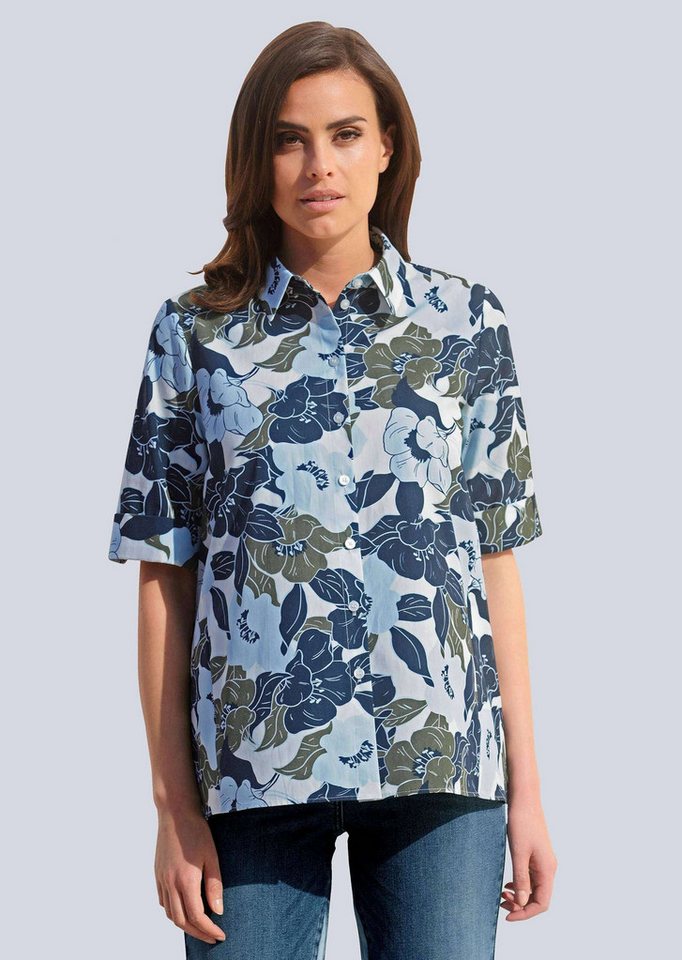 Alba Moda Schlupfbluse Bluse mit floralem Dessin von Alba Moda