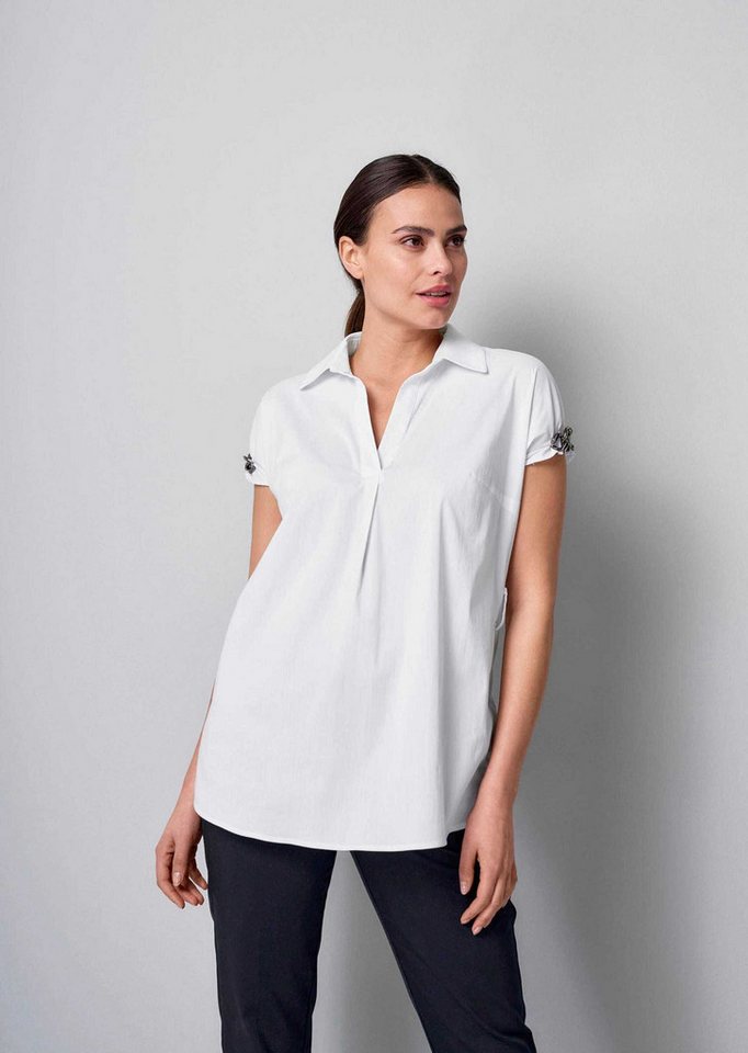 Alba Moda Schlupfbluse Longbluse mit Kettendetails am Arm von Alba Moda