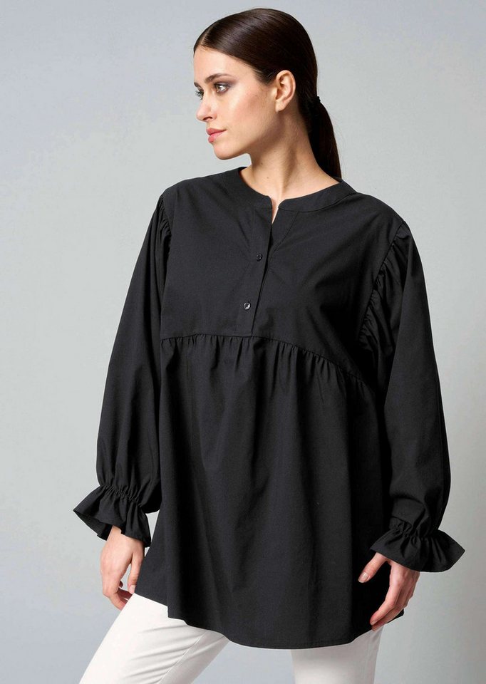 Alba Moda Schlupfbluse Popelinebluse mit Stehkragen von Alba Moda