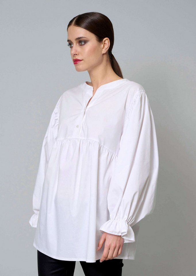 Alba Moda Schlupfbluse Popelinebluse mit Stehkragen von Alba Moda