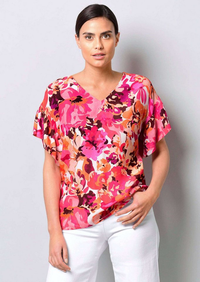 Alba Moda Shirtbluse Bluse mit Volant am Ärmel von Alba Moda