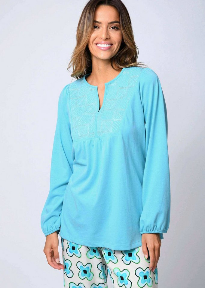 Alba Moda Tunika Bluse mit grafischer Stickerei von Alba Moda