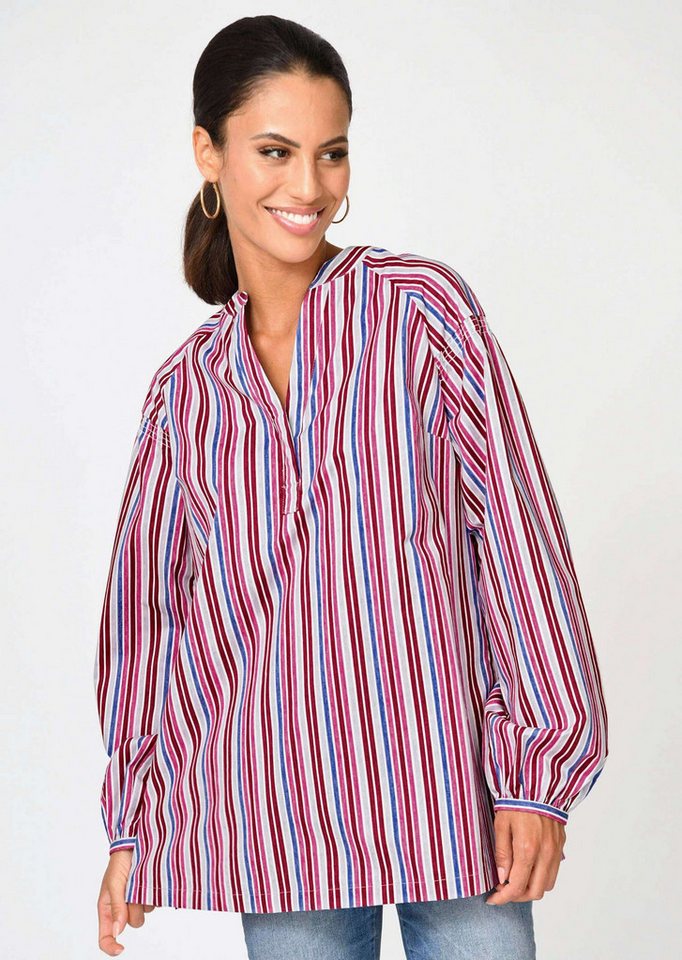 Alba Moda Tunika Bluse mit verschiedenfarbenen Streifen von Alba Moda